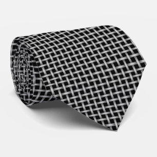 Black Gray Crossweave Men's Krawatte