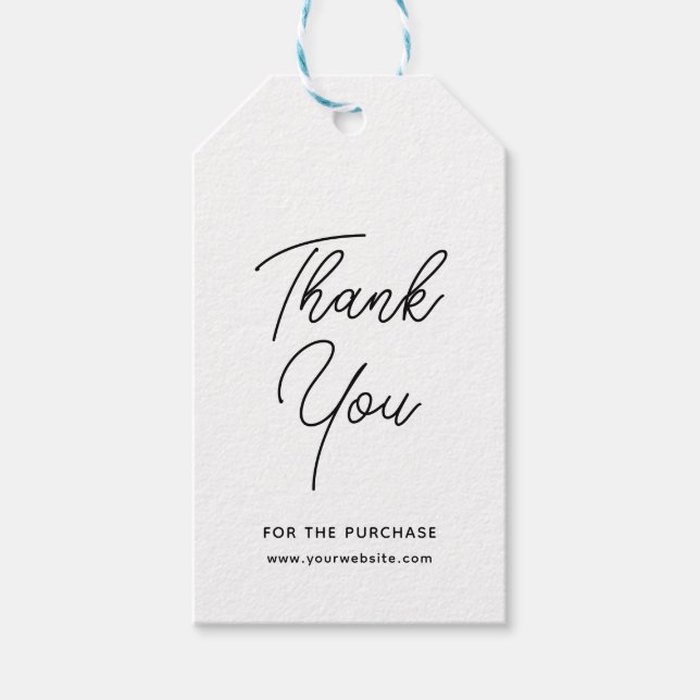 Black Gray Elegant Business Vielen Dank, dass Sie  Geschenkanhänger (Vorderseite)