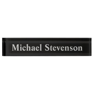 Black Gray Elegant Modernes Business Desk Namplate Namensplakette