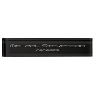 Black Gray Elegant Modernes Business Desk Namplate Namensplakette