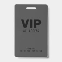 Black Gray Event VIP All Access Pass Event