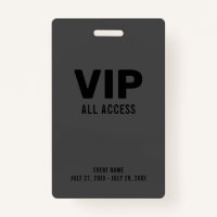 Black Gray Event VIP All Access Pass Event