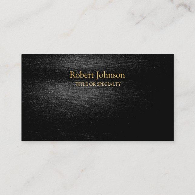 Black Gray Gold Business Card Visitenkarte (Vorderseite)