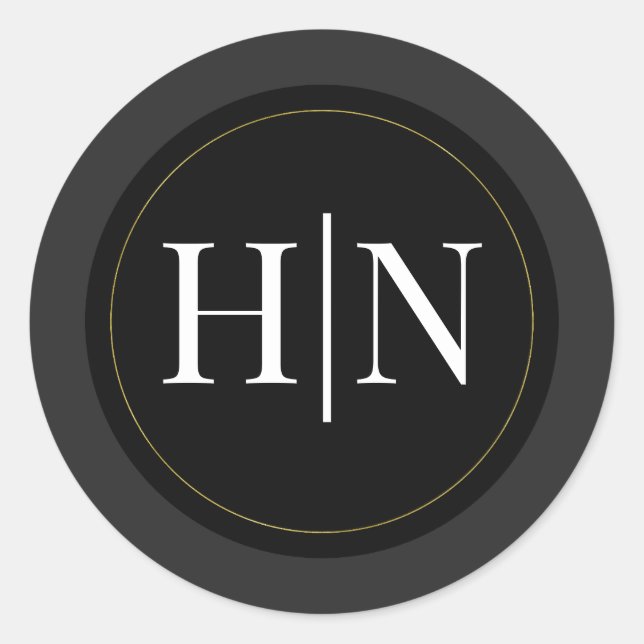 Black Gray Gold Moderne Highlights Runder Aufkleber (Vorderseite)