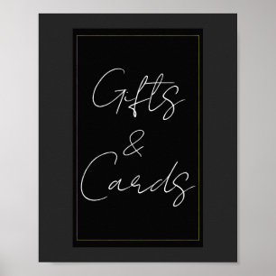 Black Gray Gold Moderne Minimal Geschenke & Karten Poster