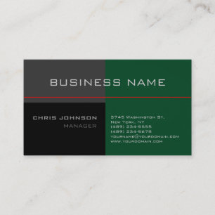 Black Gray Green Red Charming Trendy Business Card Visitenkarte