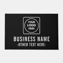Black Gray Logo Business Company doormat Fußmatte