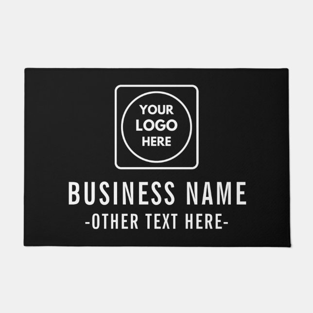 Black Gray Logo Business Company doormat Fußmatte (Vorderseite)