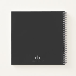 Black & Gray Minimal Monogram Clean Professional Notizbuch