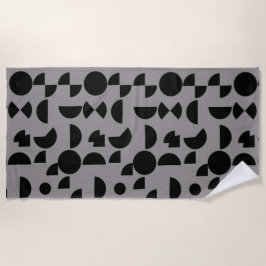 Black Gray Modern Elegantes geometrisches Tribal Strandtuch