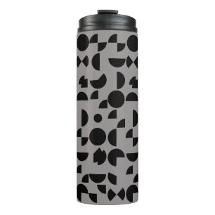 Black Gray Modern Elegantes geometrisches Tribal Thermosbecher