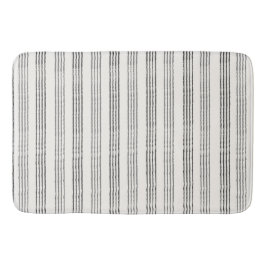 Black Gray Moderner Minimalistisch Stripe Boho Badematte