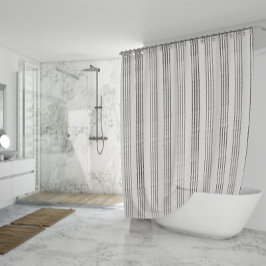 Black Gray Moderner Minimalistisch Stripe Boho Duschvorhang