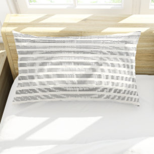 Black Gray Moderner Minimalistisch Stripe Boho Kissenbezug