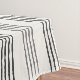 Black Gray Moderner Minimalistisch Stripe Boho Tischdecke