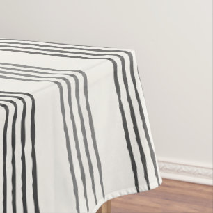 Black Gray Moderner Minimalistisch Stripe Boho Tischdecke
