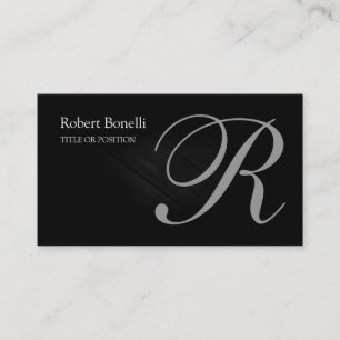 Black Gray Monogram Business Card Visitenkarte
