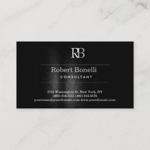 Black Gray Monogram Business Card Visitenkarte