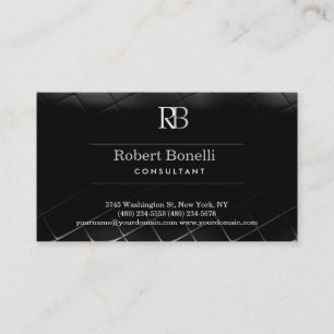 Black Gray Monogram Business Card Visitenkarte