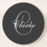 Black Gray Monogram C Wedding Anniversary Unterset Sandstein Untersetzer<br><div class="desc">Monogram Wedding Anniversary Untersetzer. Monogram Logo Design von Elke Clarke © 2008,  2009,  2010. Passen Sie mit Ihrem Nachnamen und Monogramm an,  indem Sie die Eingabeaufforderungen verwenden,  oder wählen Sie "Anpassen",  um mehr Bearbeitungsoptionen zu haben.</div>