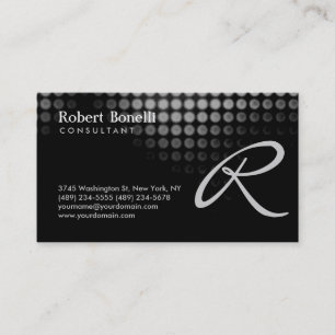 Black Gray Monogram Consultant Business Card Visitenkarte