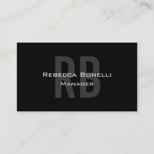 Black Gray Monogram Manager Business Card Visitenkarte