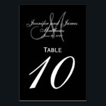 Black Gray Monogram Wedding Tischnummer Card<br><div class="desc">Schwarz-Weiß-Tischnummer-Karten mit individuellem Tray-Monogramm. Design von Elke Clarke ©2008. Passen Sie Ihre Braut- und Bräuchernamen,  den Nachnamen,  das Mono-Anfangs- und das Hochzeitsdatum an. Bestellen Sie eine pro Tisch mit jeder Tischnummer,  erhalten Sie aber trotzdem den Massen-Rabatt für die bestellte Gesamtanzahl. Weitere Farben verfügbar</div>