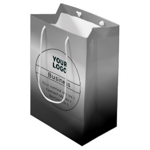 Black Gray Ombre & Business/Brand-Kontakt Mittlere Geschenktüte