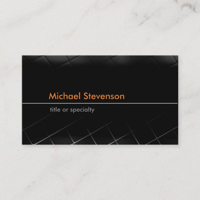 Black Gray Pattern Trendy Standard Business Card Visitenkarte (Vorderseite)