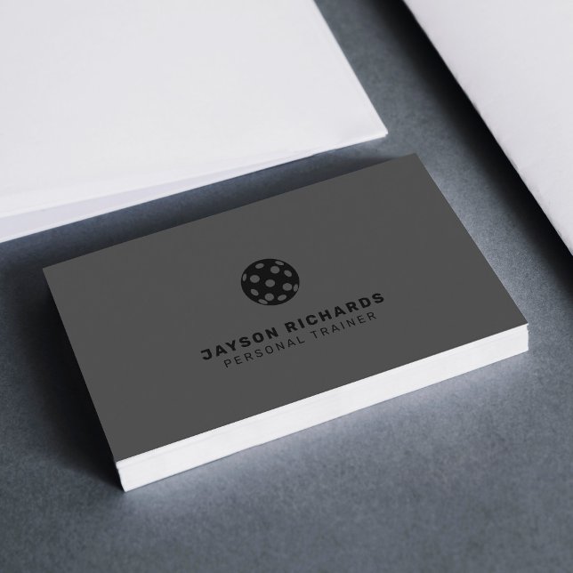 Black & Gray Pickleball Coaching Personal Trainer Visitenkarte (Von Creator hochgeladen)