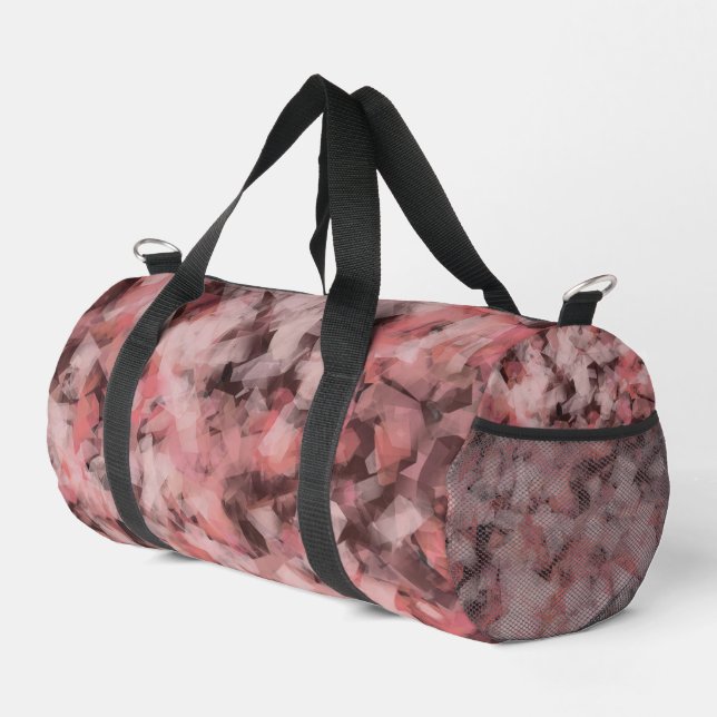 Black Gray Pink White Modern Geometric Abstract Duffle Bag (Rechte Ecke)