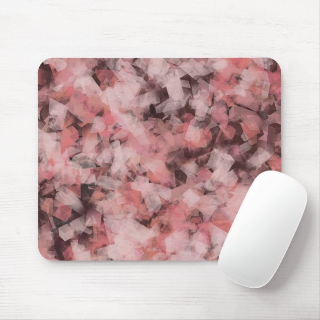 Black Gray Pink White Modern Geometric Abstract Mousepad (Mit Mouse)