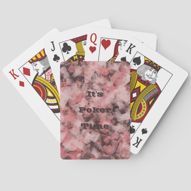 Black Gray Pink White Modern Geometric Abstract Spielkarten (Rückseite)