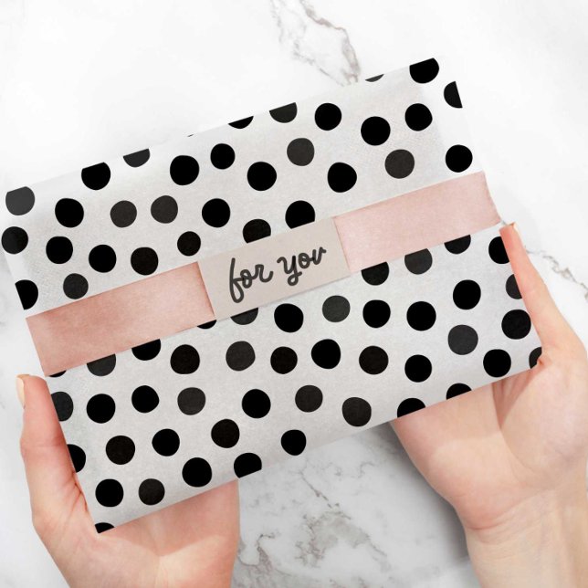 Black Gray Polka Dots Muster Geschenkpapier (Von Creator hochgeladen)