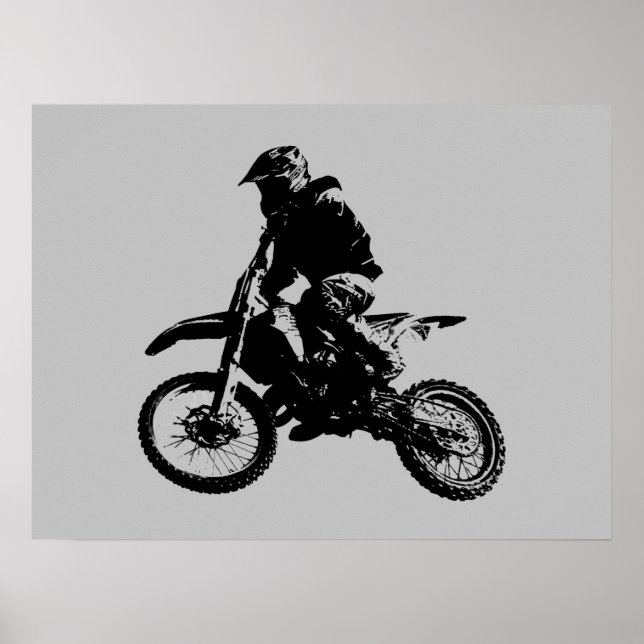 Black Gray Pop Motocross Motorrad Poster (Vorne)