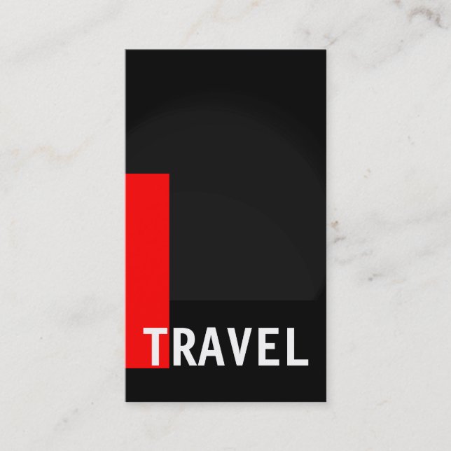Black Gray Red Travel Agent Business Card Visitenkarte (Vorderseite)