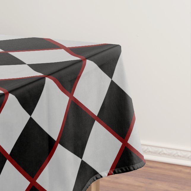 Black Gray Schach Tablecloth Tischdecke (Beispiel)