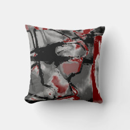 Black Gray Shades Burgundy Abstract Art Motif Kissen