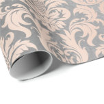 Black Gray Silver White Pink Metallic Damask Geschenkpapier<br><div class="desc">mit metallischer Pulverstruktur dekoriert und mit immer schicken Damast-Schmuckböden geschmücktK</div>