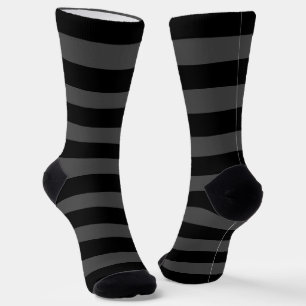 Black Gray Stripes Mens Dress Socken