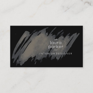 Black Gray Watercolor Spritzer Abstrakt Moderne Visitenkarte