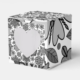 Black Gray White Retro Floral Art Seamless Pattern Geschenkschachtel