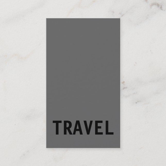 Black Gray White Travel Agent Business Card Visitenkarte (Vorderseite)