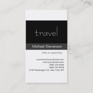 Black Gray White Travel Agent Business Card Visitenkarte
