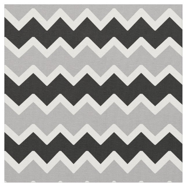 Black Gray Zickzack Zigzag Muster Stoff (Nahaufnahme)