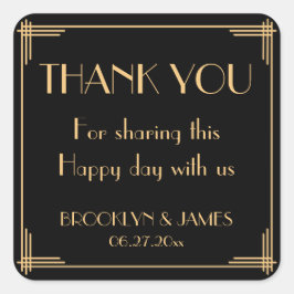 Black Great Art Deco Wedding Stickers