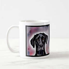 Black Great Dane Watercolor Art Kaffeetasse