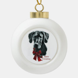 Black Great Dane Weihnachten Keramik Kugel-Ornament