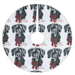 Black Great Dane Weihnachten Polyester Weihnachtsbaumdecke