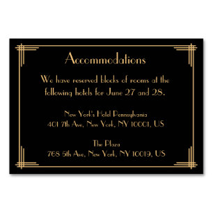 Black Great Gatsby Art Deco Hochzeitsunterkünfte Tischnummer